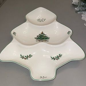 Spode Christmas Tree Divided Serving Dish